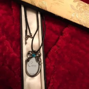 December birthstone picture frame necklace